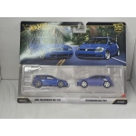 Hot Wheels 1:64 2 pack Premium - Volkswagen Golf R32 2009 + Volkswagen Golf Mk7